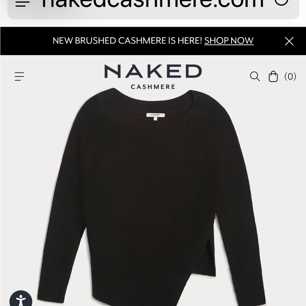 NakedCashmere Elegant Black Crew Neck Sweater-NWT!!!